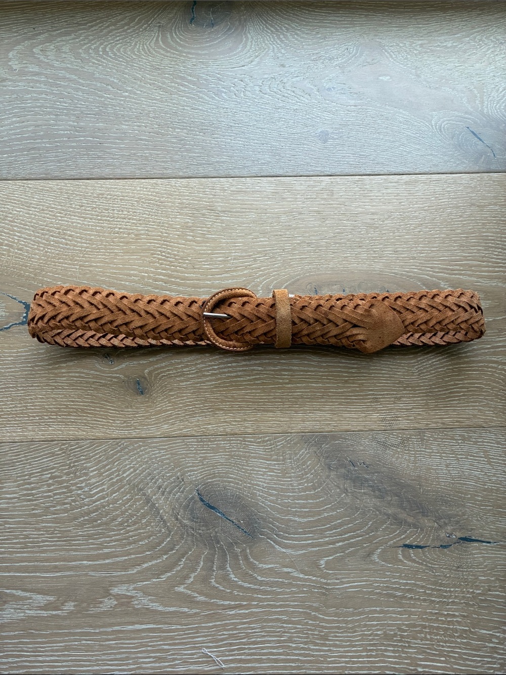 Braided Leather Belt - Tan
